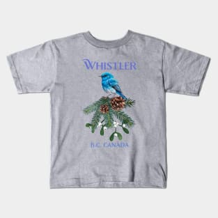 Whistler, British Columbia, Canada Mountain Blue Bird Kids T-Shirt